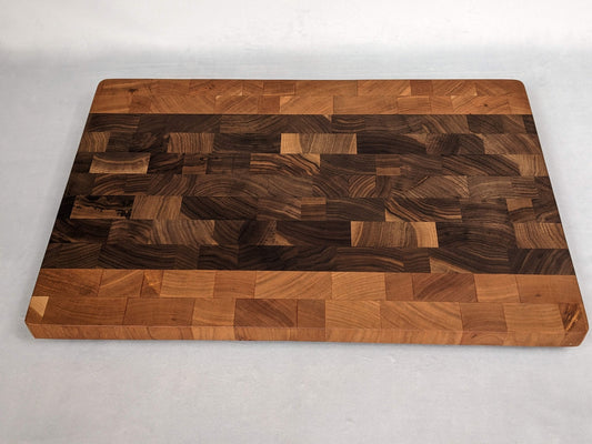 walnut and cherry end grain butcher block